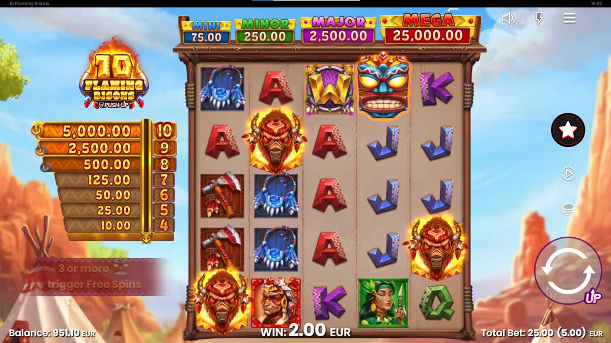 10 Flaming Bisons slot machine game